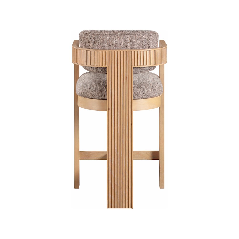 Sacha Brown Linen Textured Fabric Stool. Picture 5