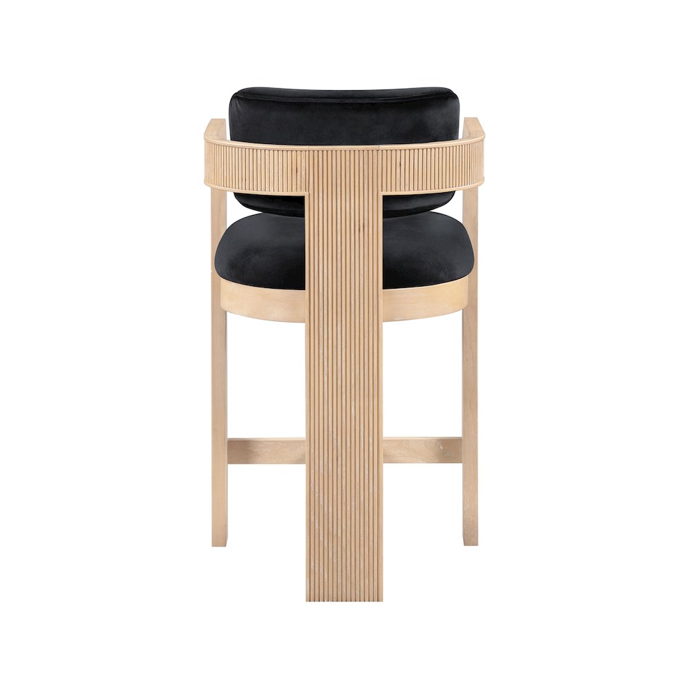 Sacha Black Velvet Stool. Picture 5