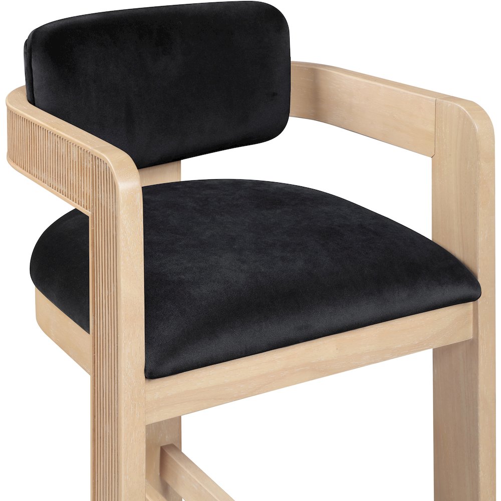 Sacha Black Velvet Stool. Picture 6
