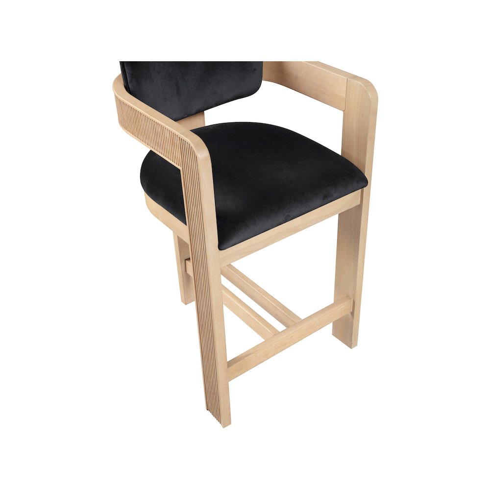 Sacha Black Velvet Stool. Picture 7