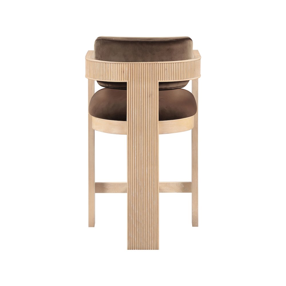 Sacha Brown Velvet Stool. Picture 5