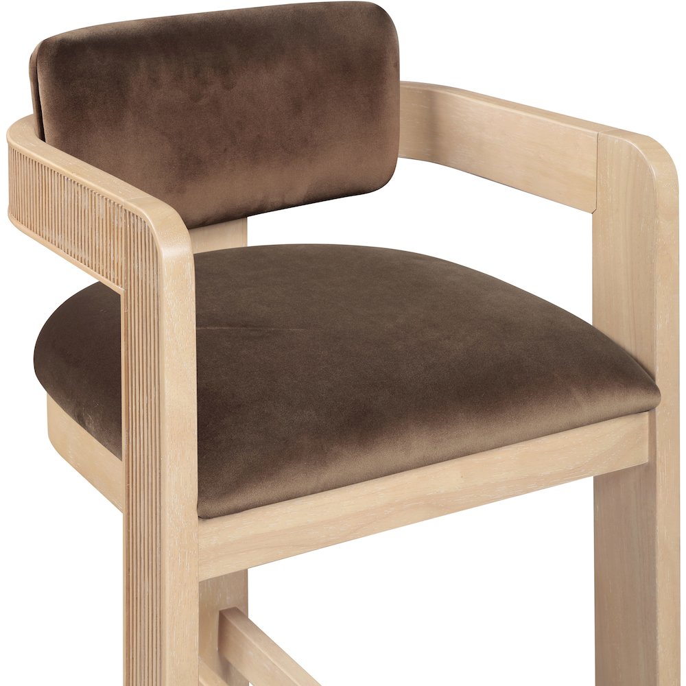 Sacha Brown Velvet Stool. Picture 6