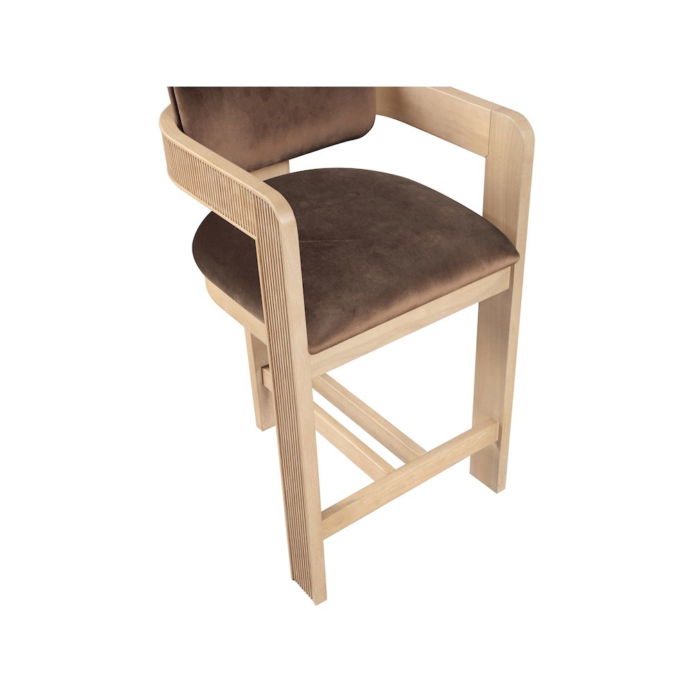 Sacha Brown Velvet Stool. Picture 7
