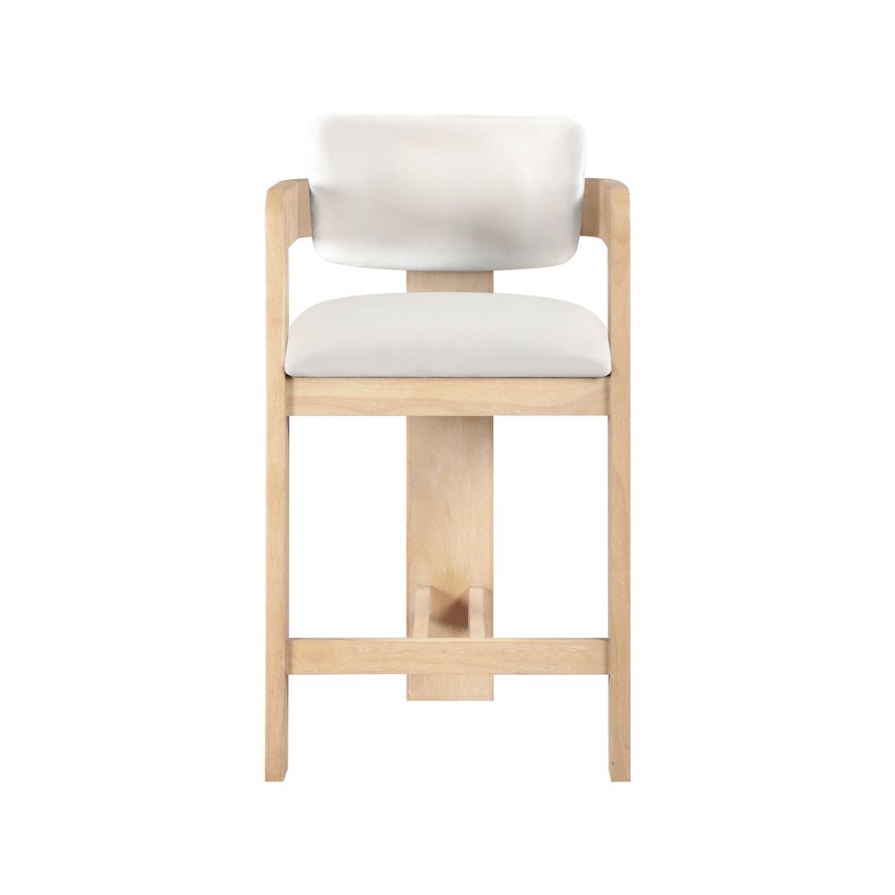 Sacha Cream Velvet Stool. Picture 3