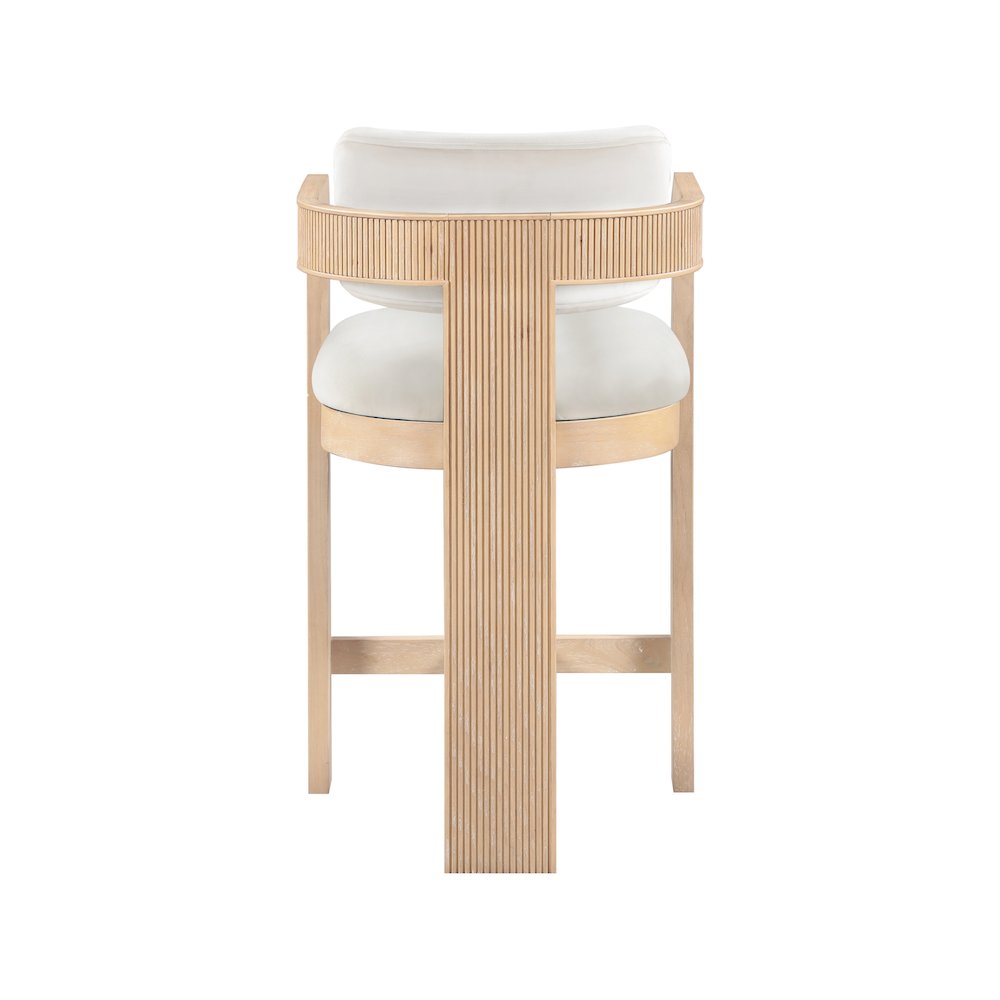 Sacha Cream Velvet Stool. Picture 5