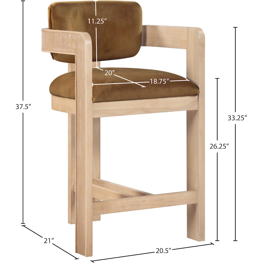 Sacha Saddle Velvet Stool. Picture 8