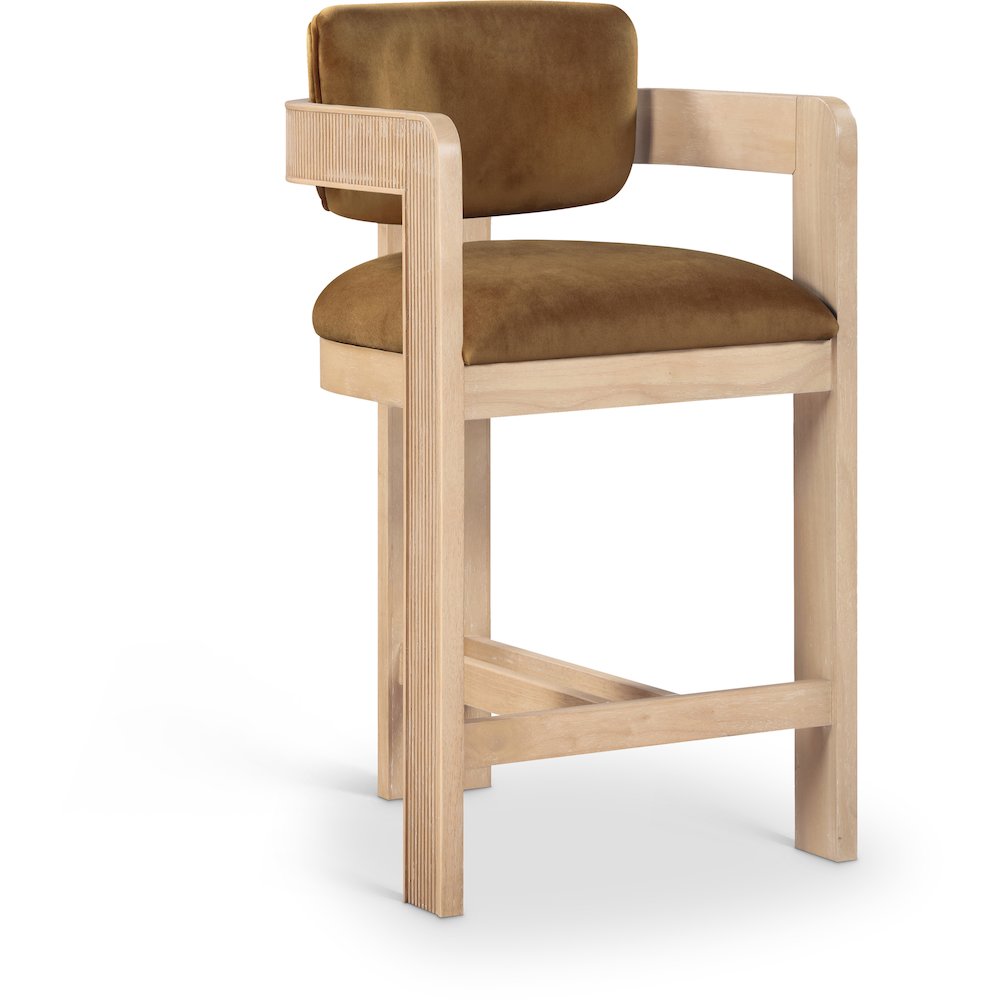Sacha Saddle Velvet Stool. Picture 1