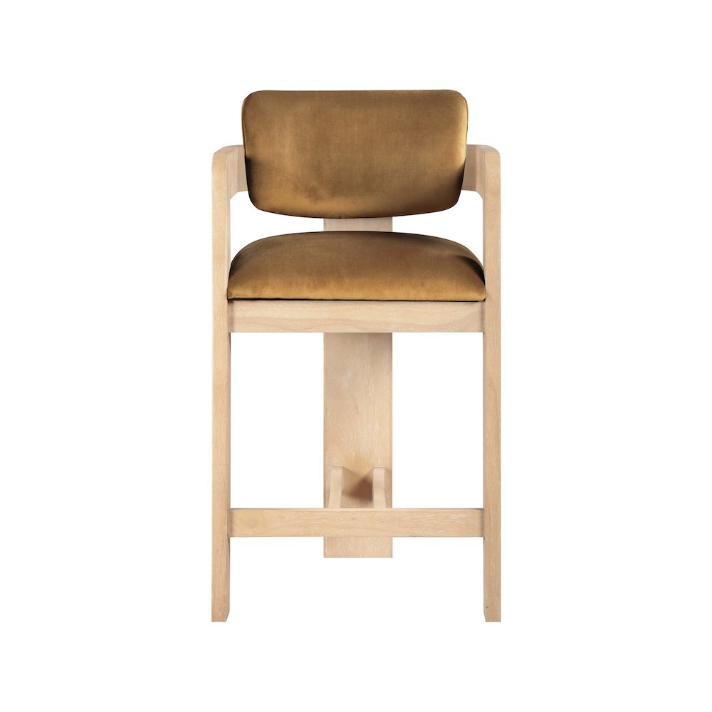 Sacha Saddle Velvet Stool. Picture 3