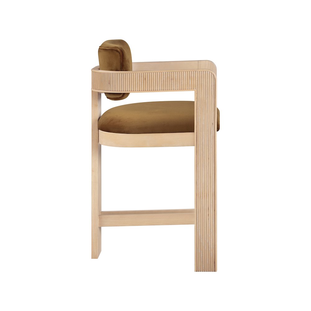 Sacha Saddle Velvet Stool. Picture 4