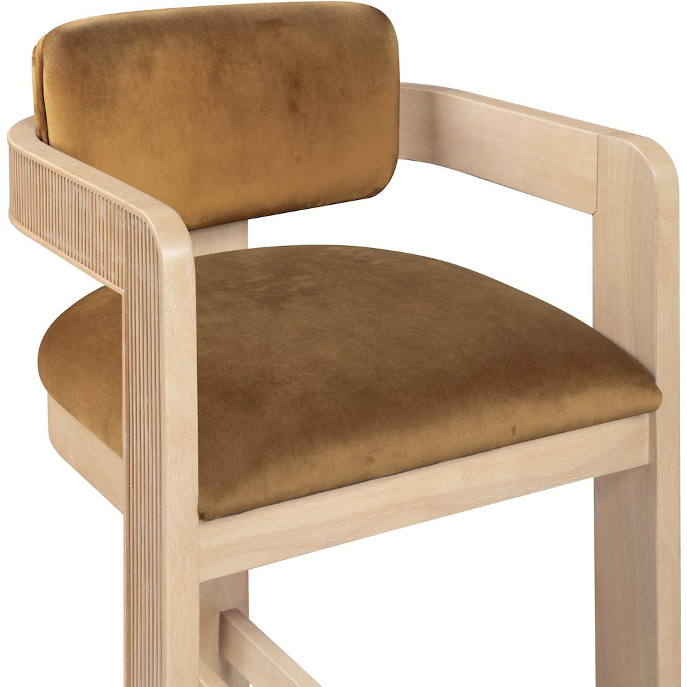 Sacha Saddle Velvet Stool. Picture 6
