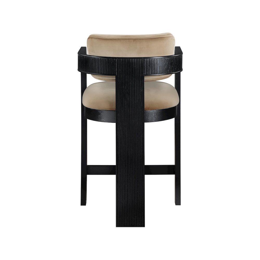 Sacha Beige Velvet Stool. Picture 5