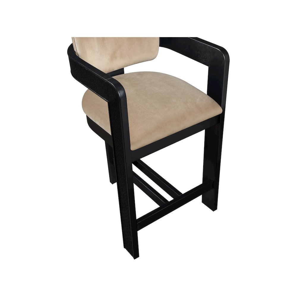 Sacha Beige Velvet Stool. Picture 7