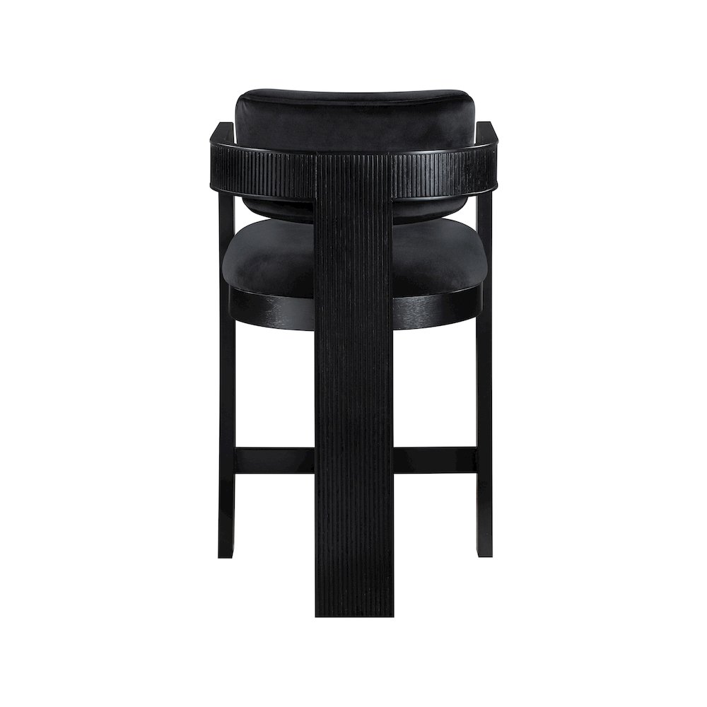 Sacha Black Velvet Stool. Picture 5