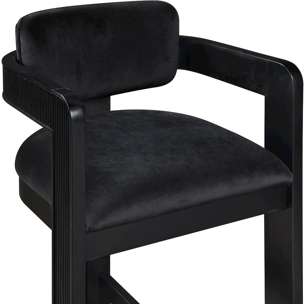 Sacha Black Velvet Stool. Picture 6