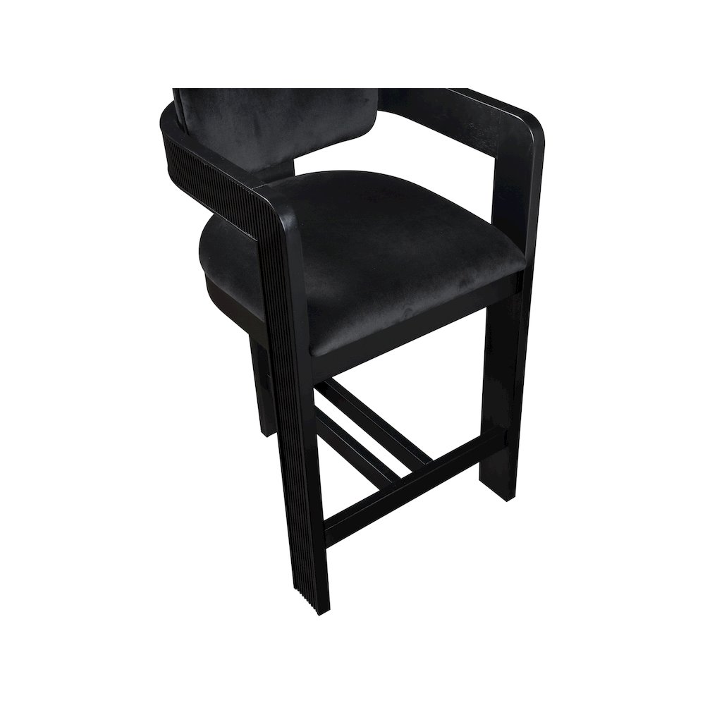 Sacha Black Velvet Stool. Picture 7