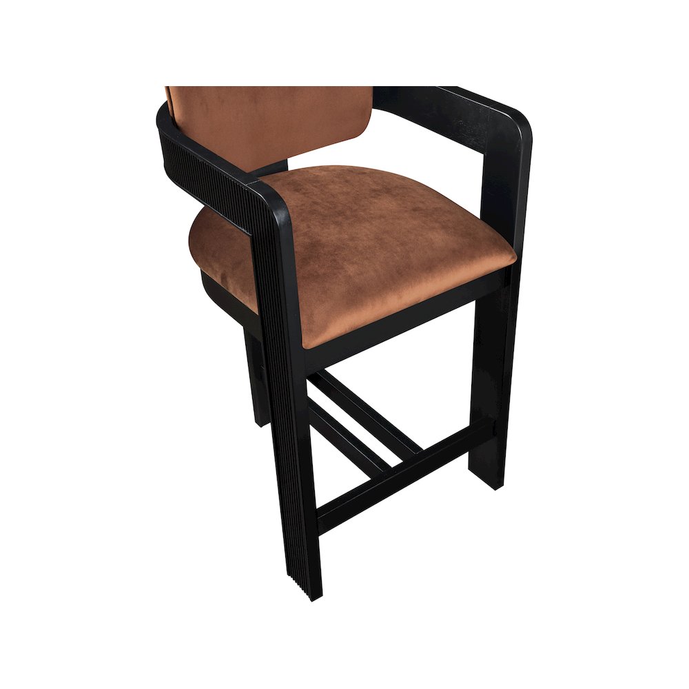 Sacha Cognac Velvet Stool. Picture 7
