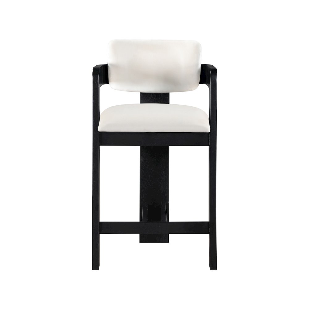 Sacha Cream Velvet Stool. Picture 3