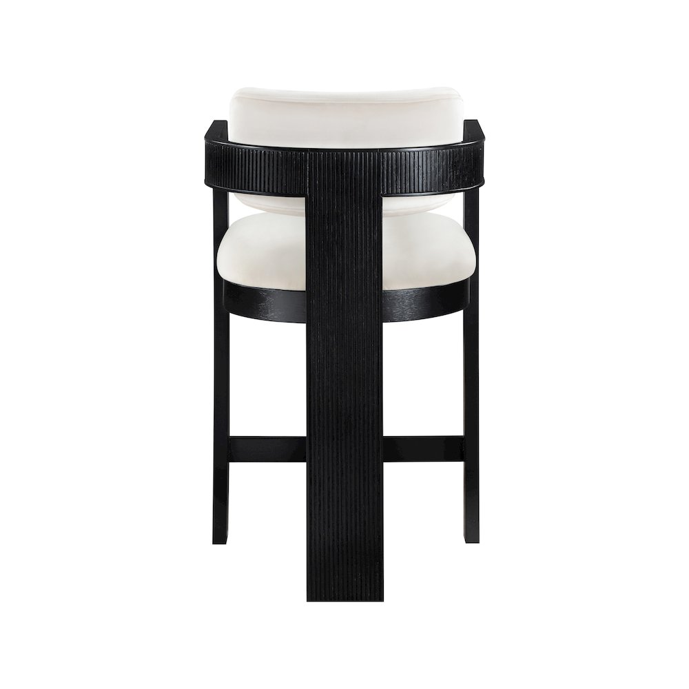 Sacha Cream Velvet Stool. Picture 5