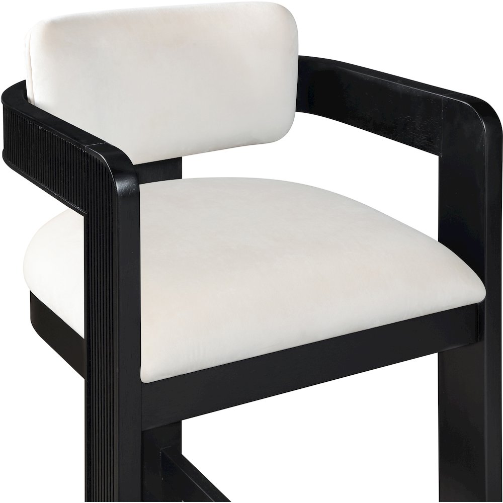Sacha Cream Velvet Stool. Picture 6