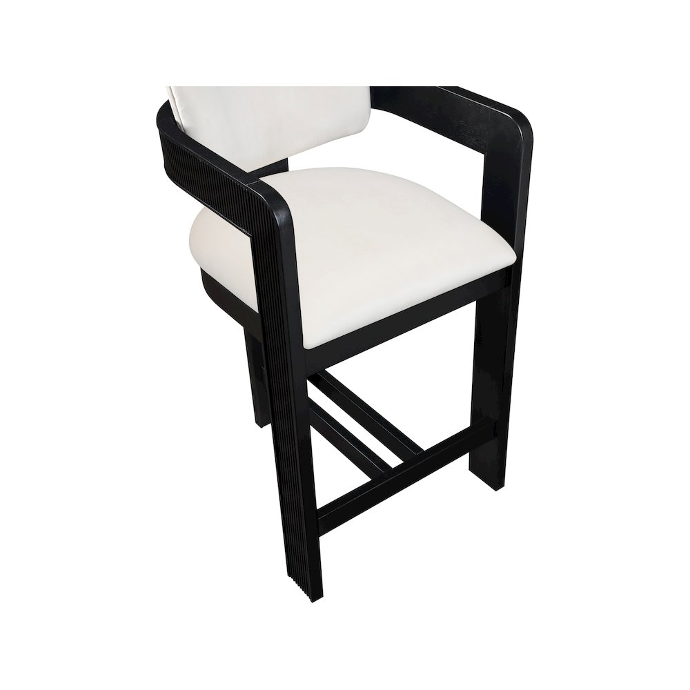Sacha Cream Velvet Stool. Picture 7