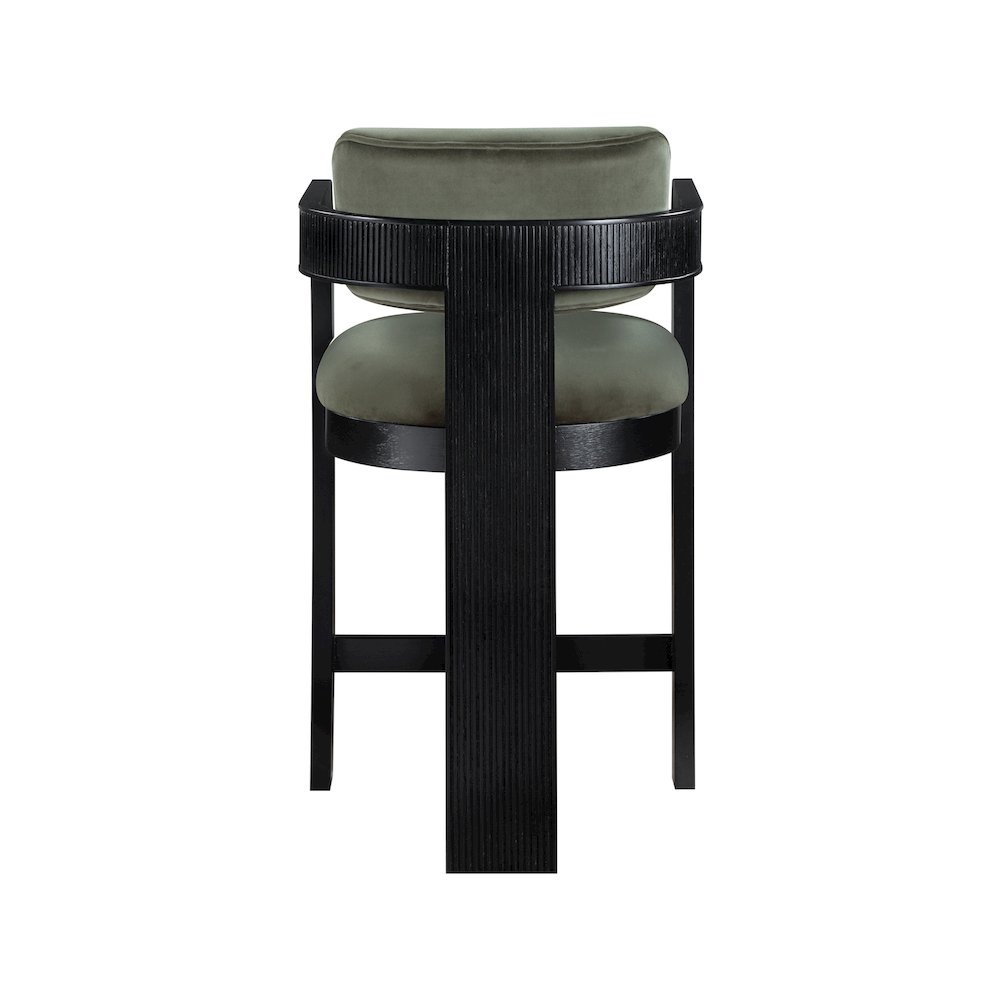 Sacha Green Velvet Stool. Picture 5
