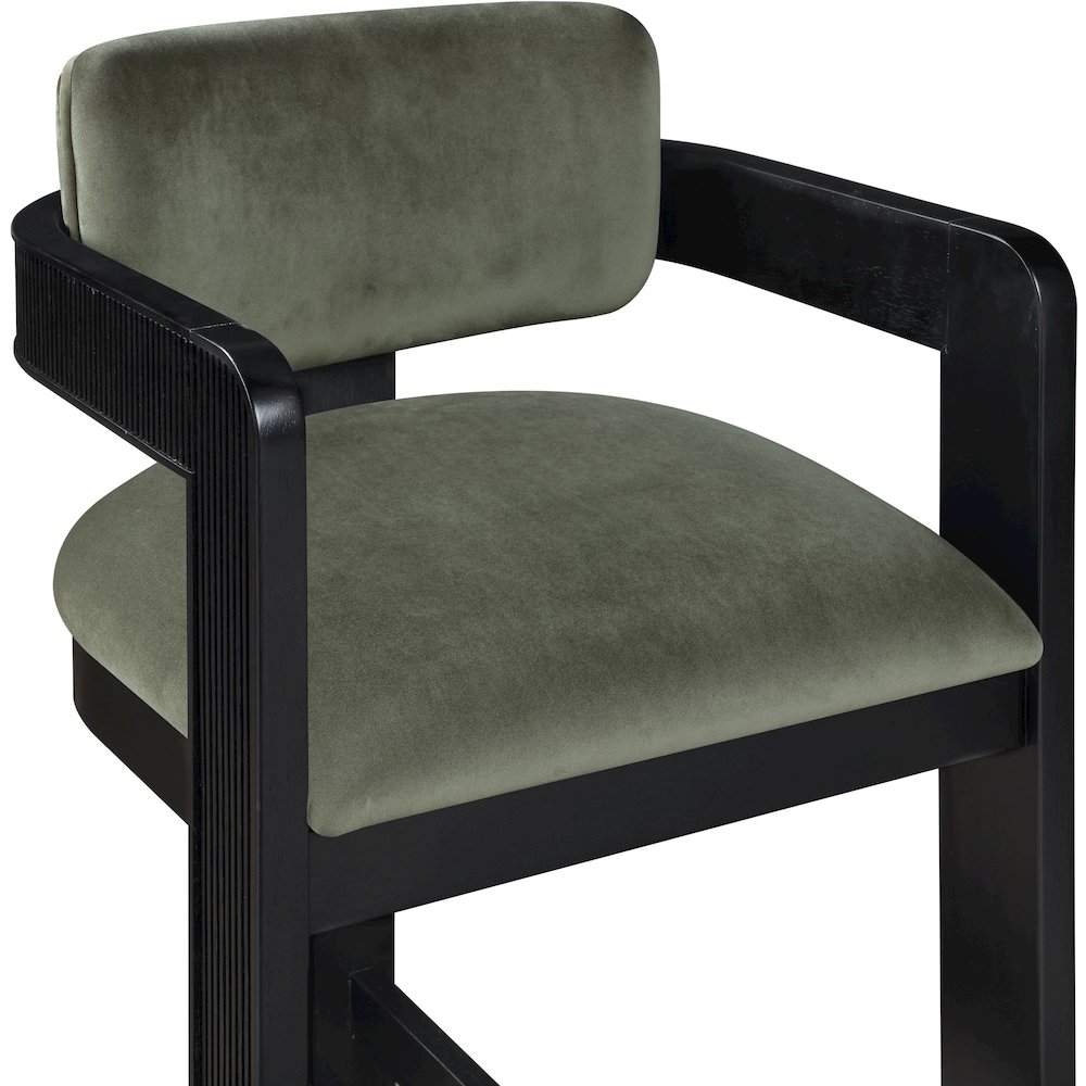 Sacha Green Velvet Stool. Picture 6