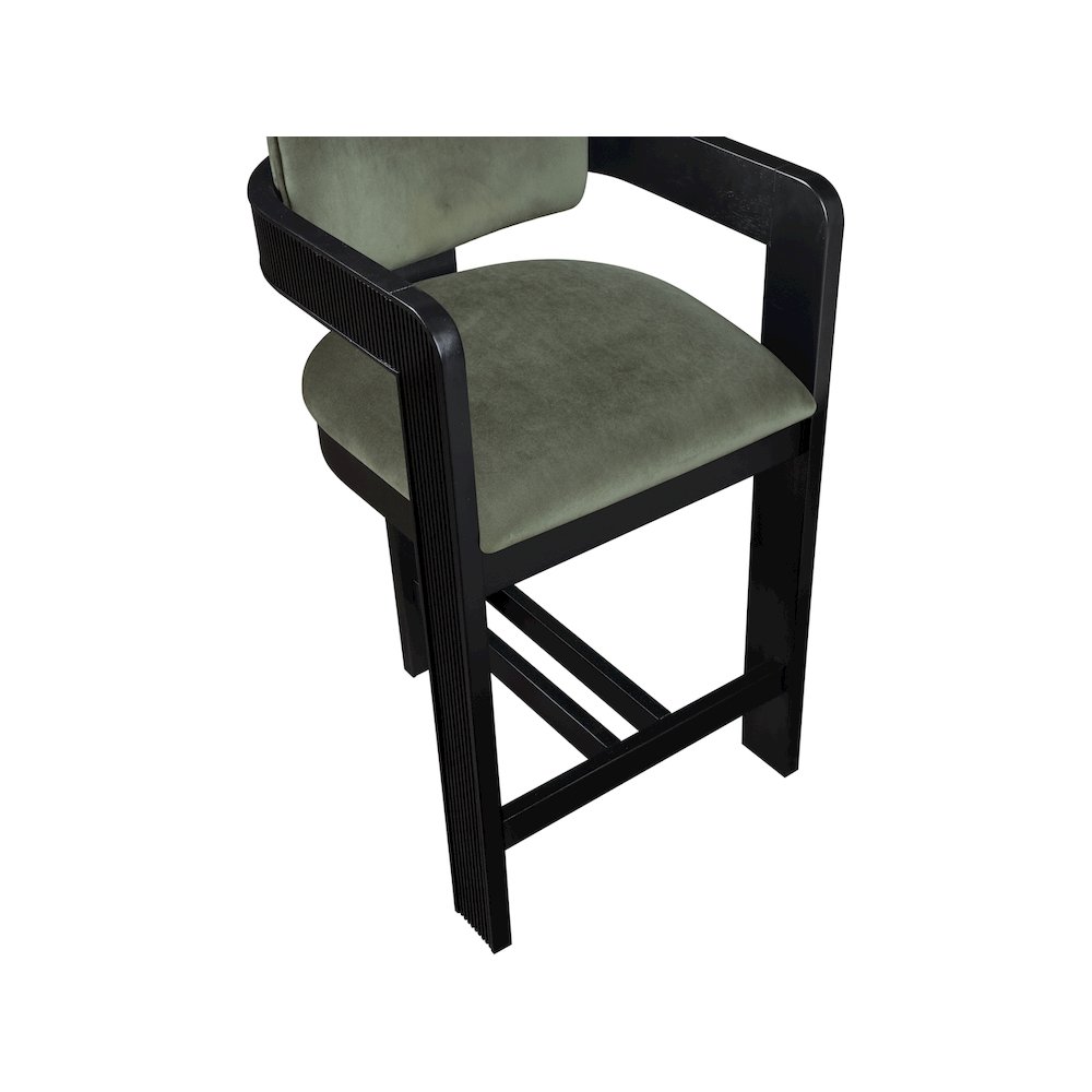 Sacha Green Velvet Stool. Picture 7