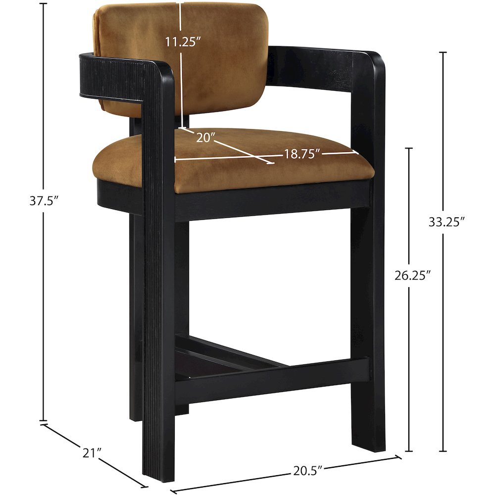 Sacha Saddle Velvet Stool. Picture 8