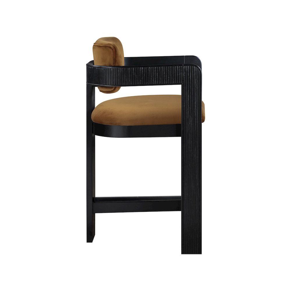 Sacha Saddle Velvet Stool. Picture 4