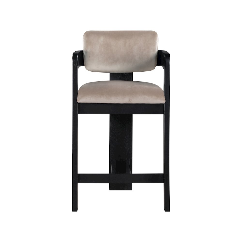 Sacha Taupe Velvet Stool. Picture 3