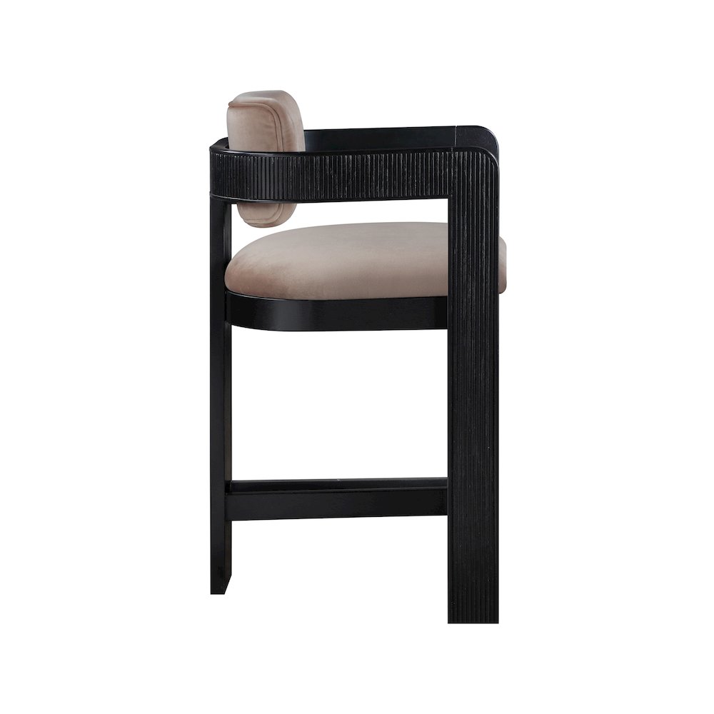 Sacha Taupe Velvet Stool. Picture 4