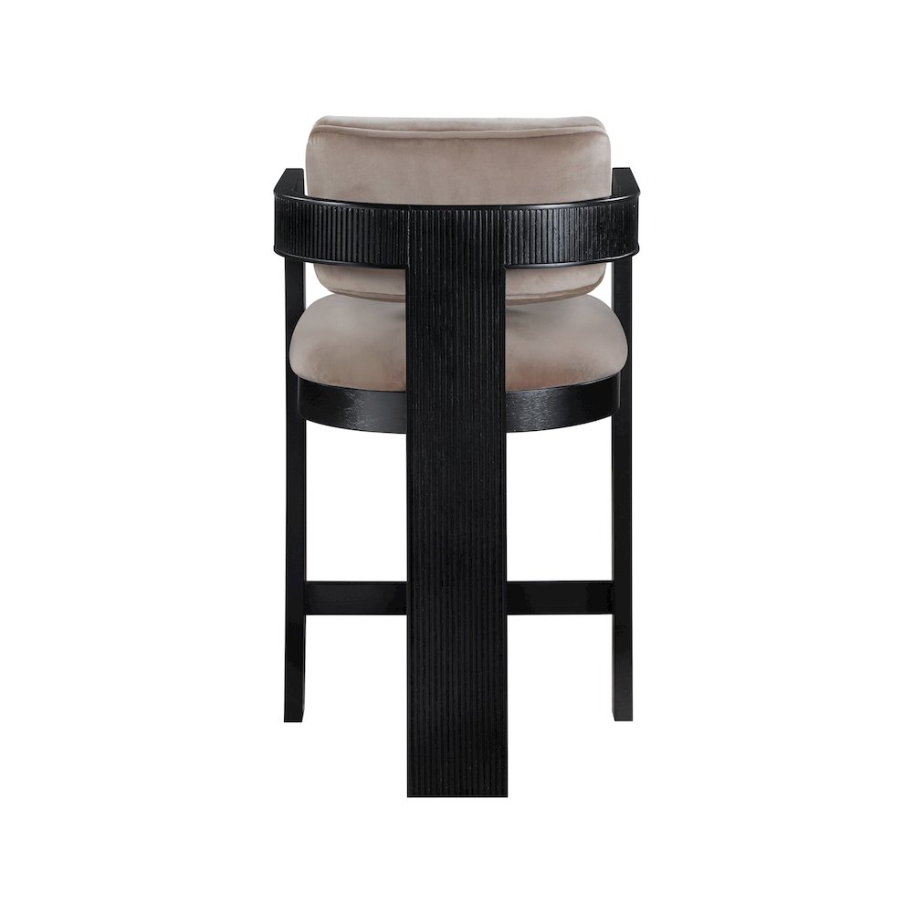 Sacha Taupe Velvet Stool. Picture 5