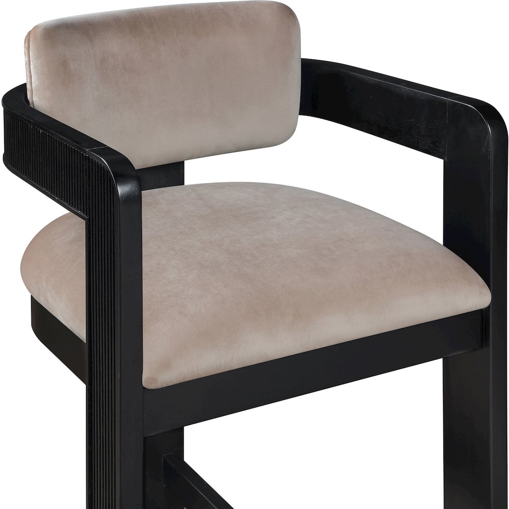 Sacha Taupe Velvet Stool. Picture 6