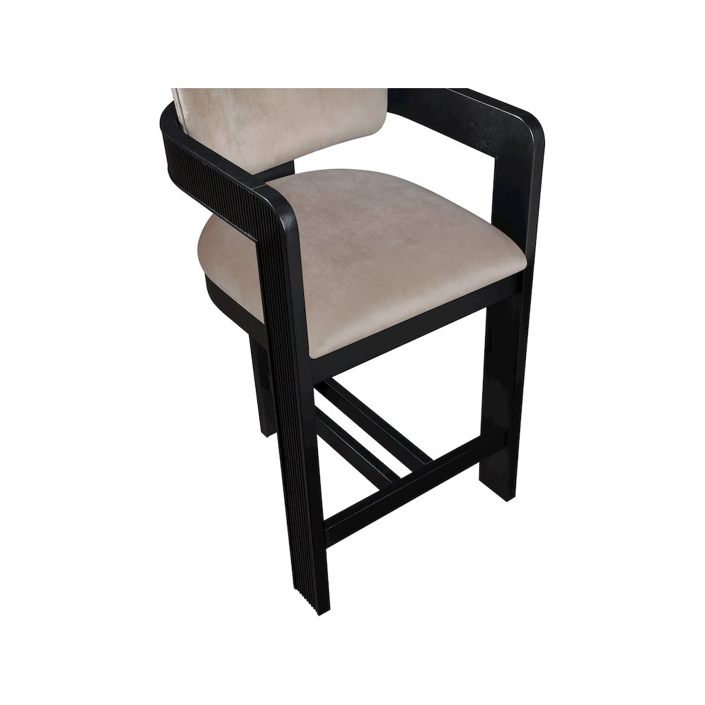 Sacha Taupe Velvet Stool. Picture 7