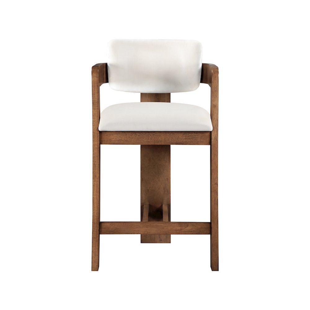 Sacha Cream Velvet Stool. Picture 3