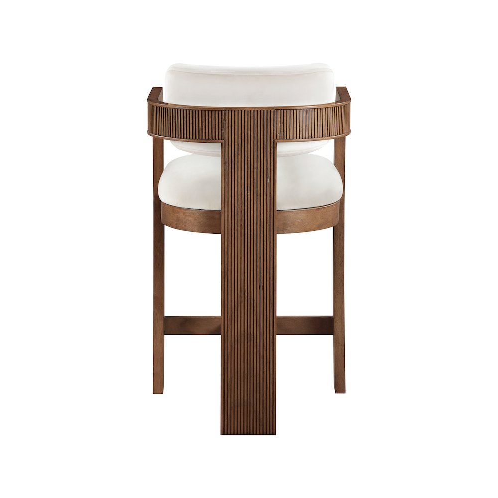 Sacha Cream Velvet Stool. Picture 5