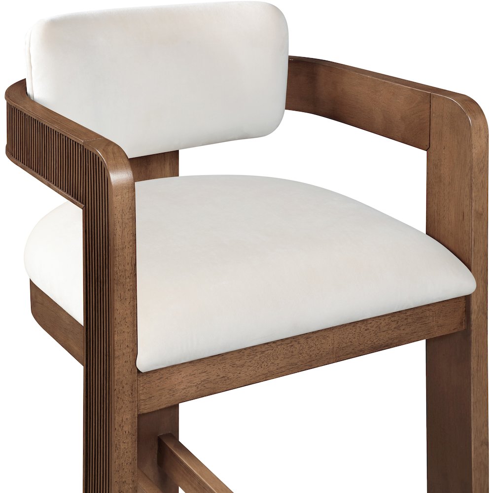 Sacha Cream Velvet Stool. Picture 6