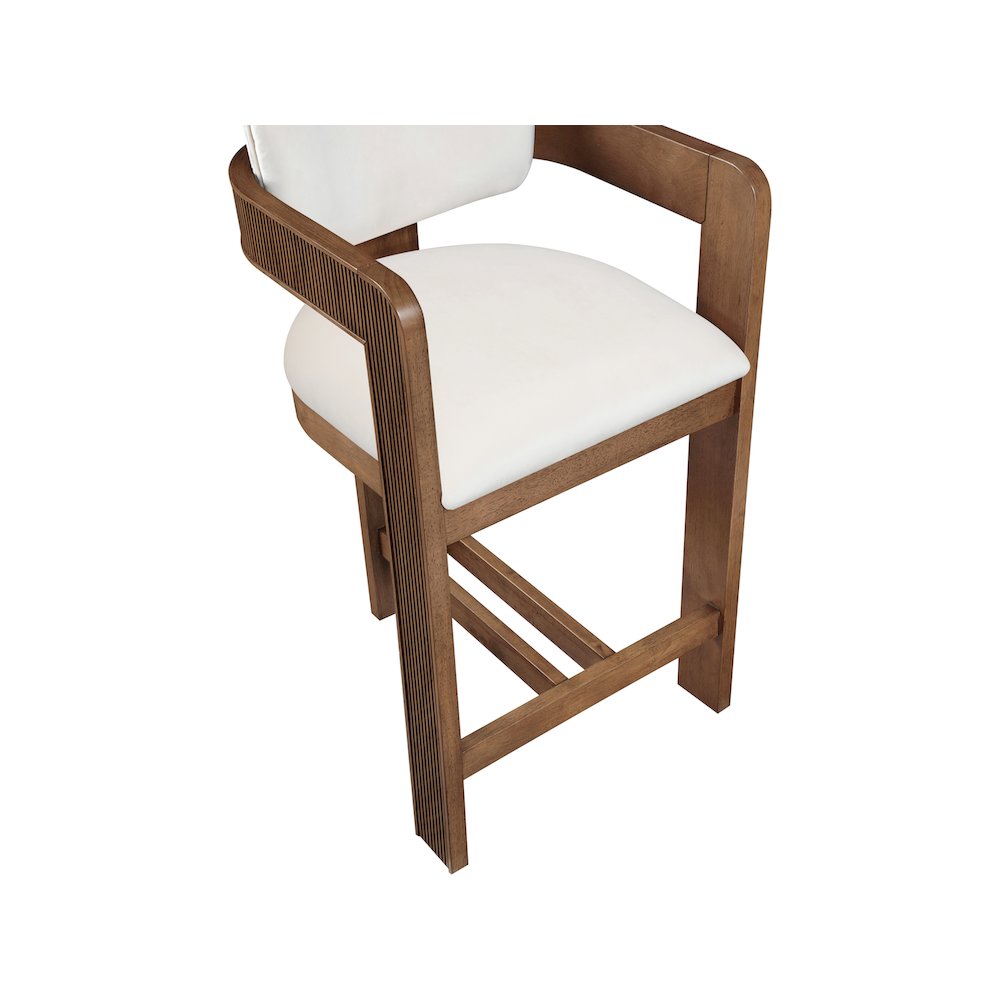 Sacha Cream Velvet Stool. Picture 7