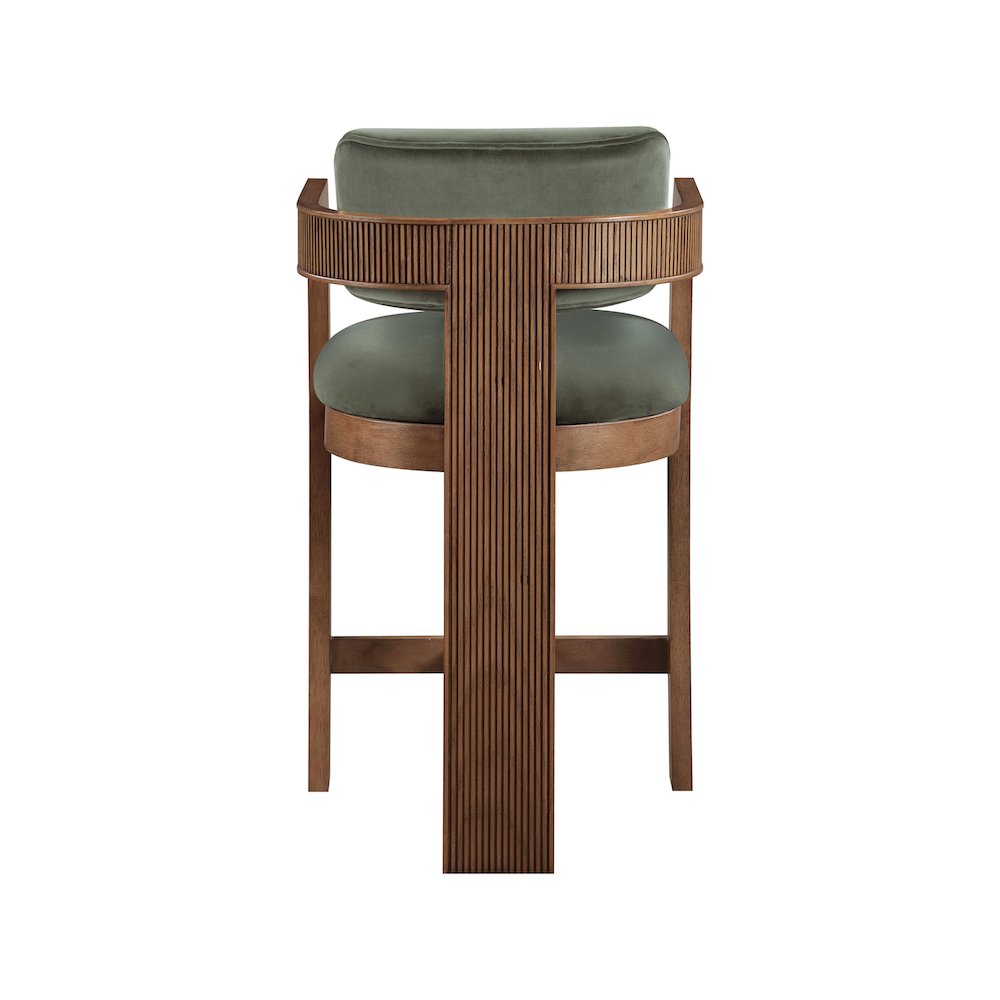 Sacha Green Velvet Stool. Picture 5