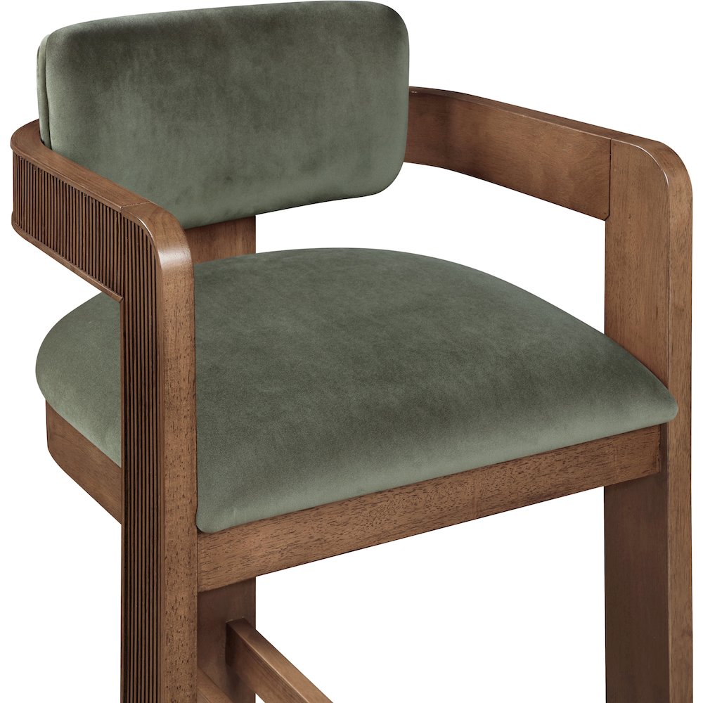 Sacha Green Velvet Stool. Picture 6