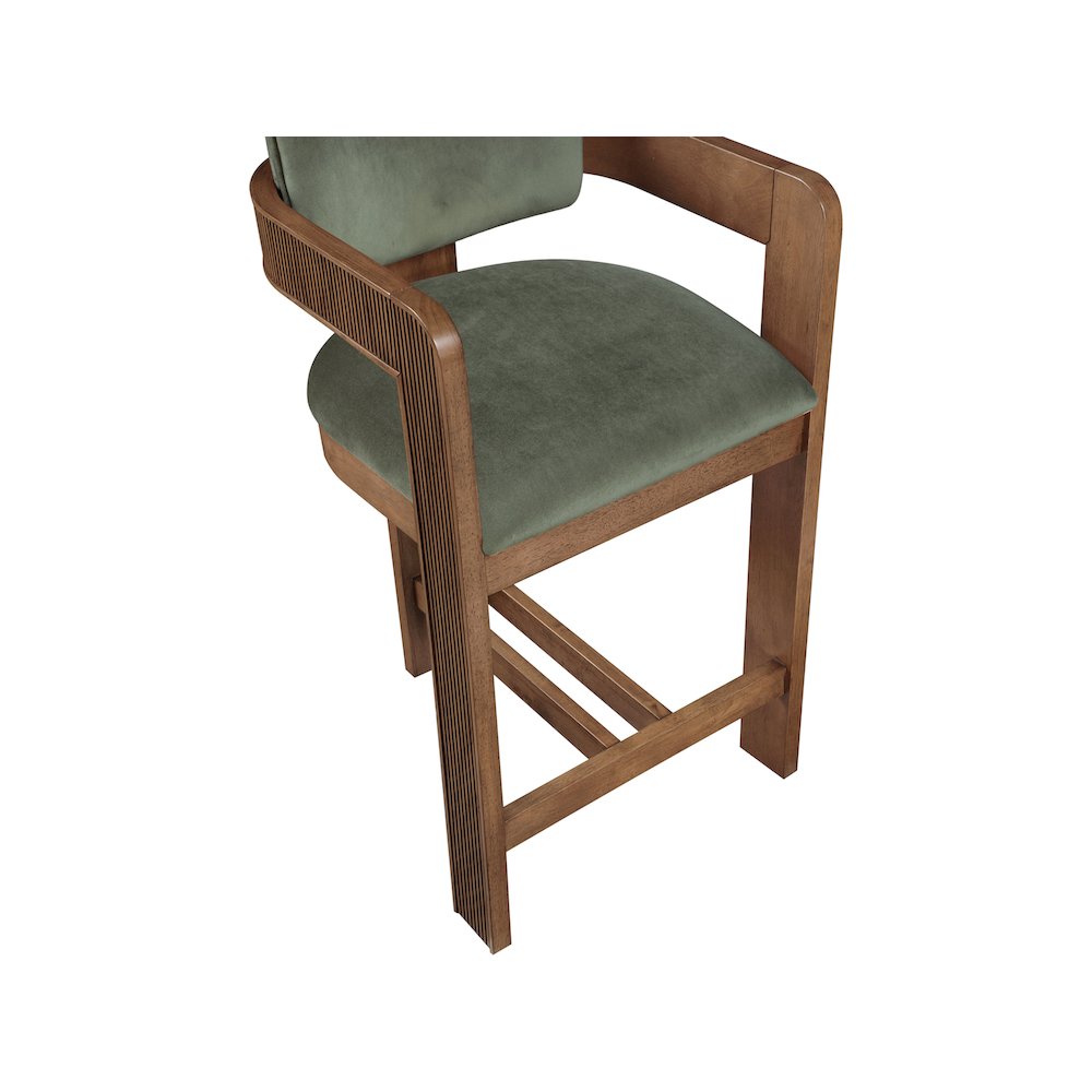 Sacha Green Velvet Stool. Picture 7