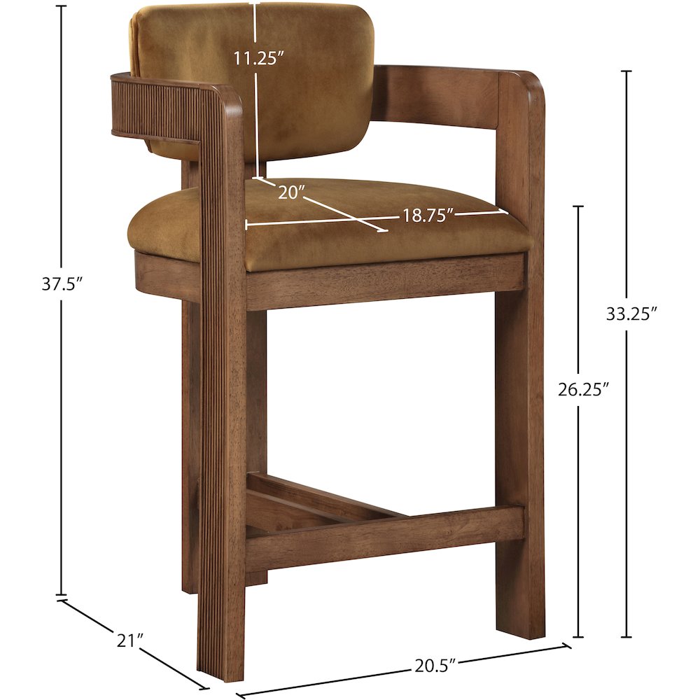 Sacha Saddle Velvet Stool. Picture 8