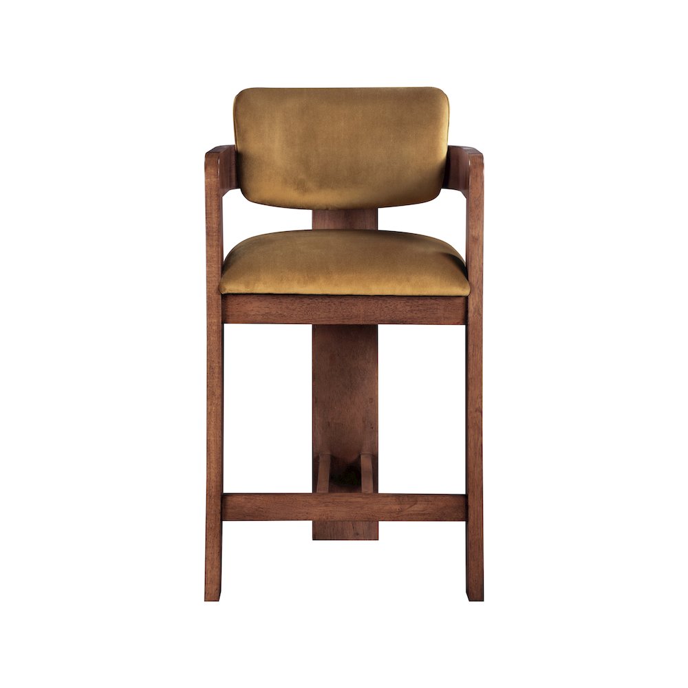 Sacha Saddle Velvet Stool. Picture 3