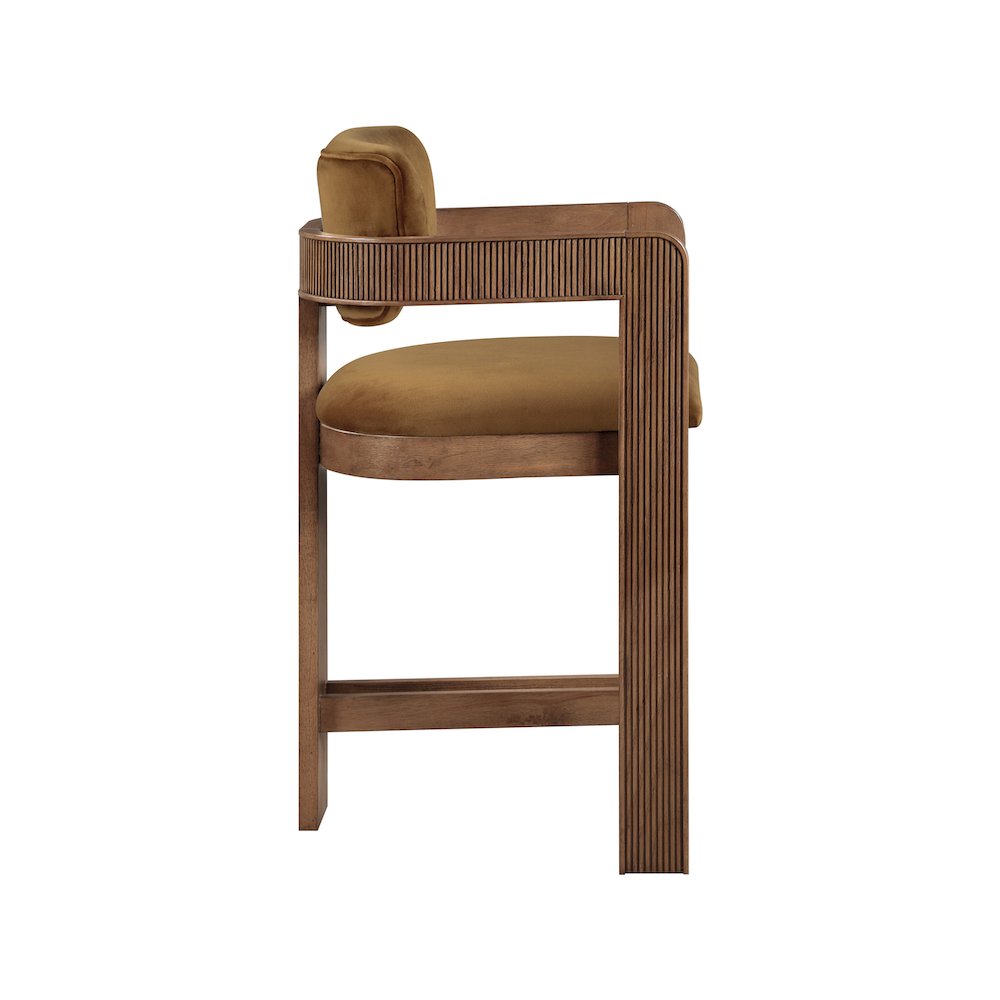 Sacha Saddle Velvet Stool. Picture 4