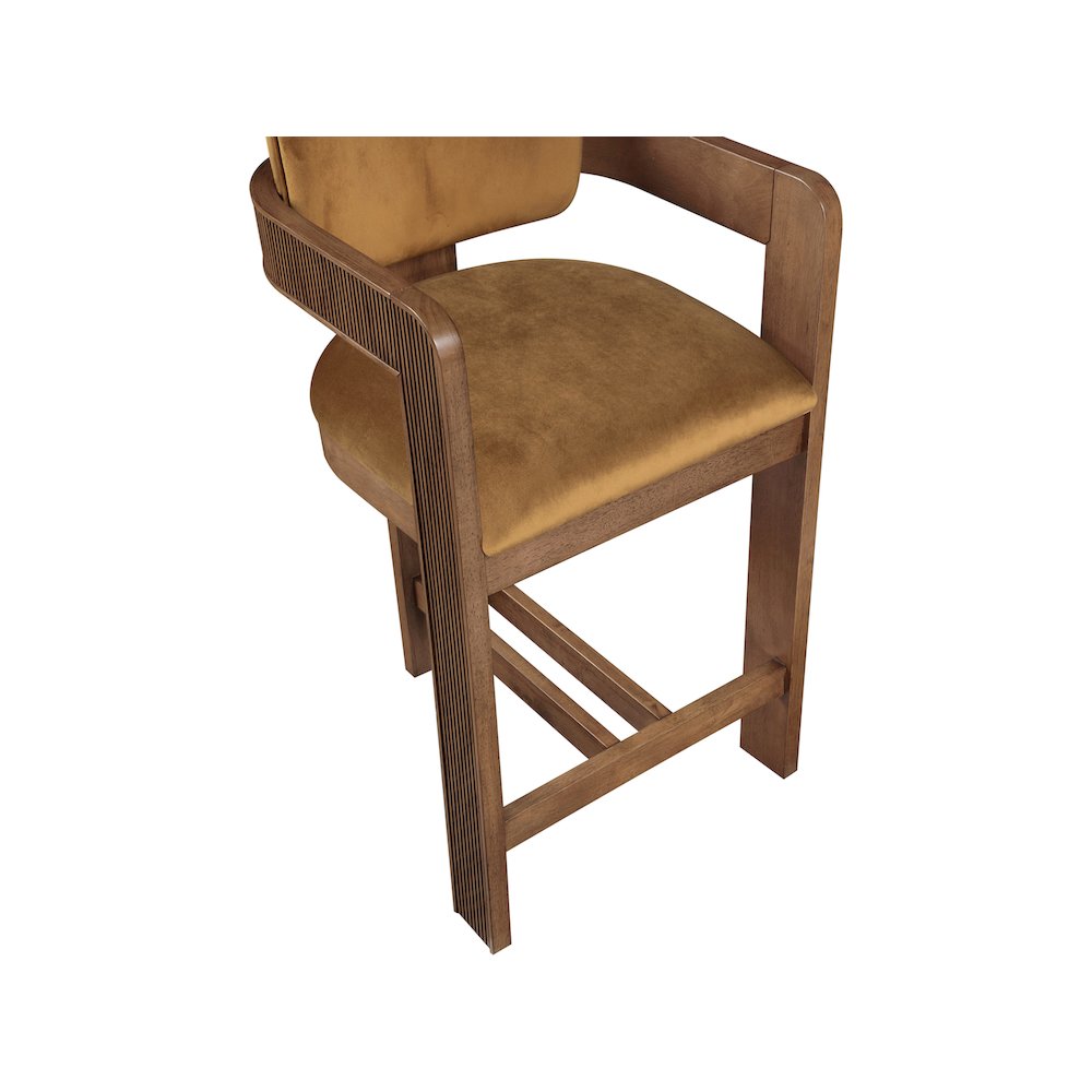 Sacha Saddle Velvet Stool. Picture 7