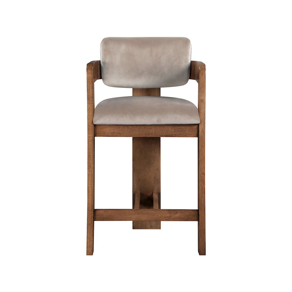 Sacha Taupe Velvet Stool. Picture 3