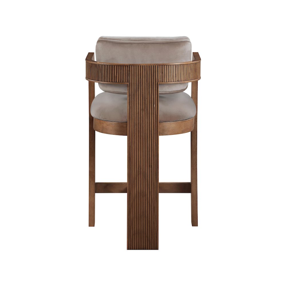 Sacha Taupe Velvet Stool. Picture 5