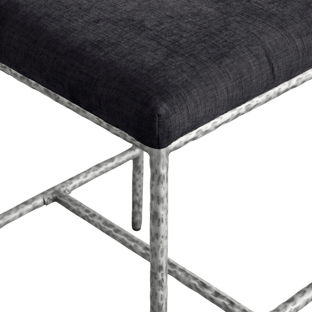 Reeves Black Chenille Fabric Upholstered Counter Stool, Set of 2. Picture 6