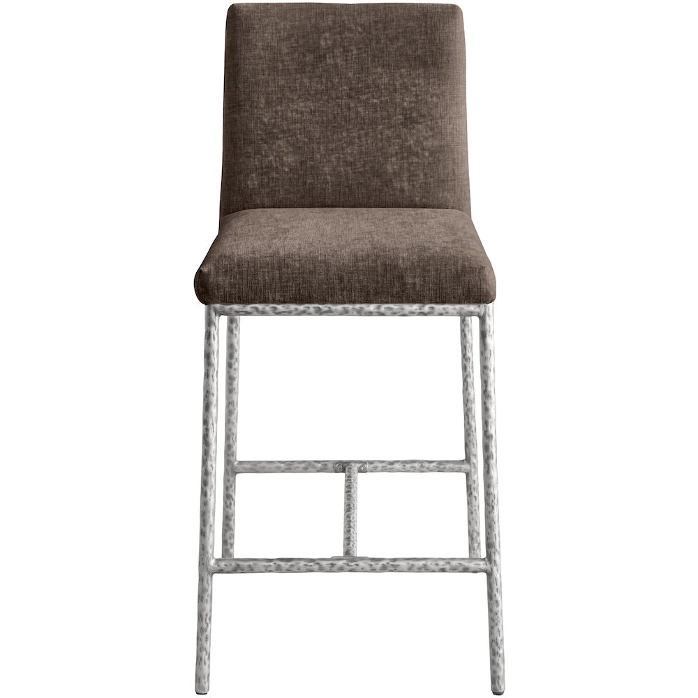 Reeves Brown Chenille Fabric Upholstered Counter Stool, Set of 2. Picture 7