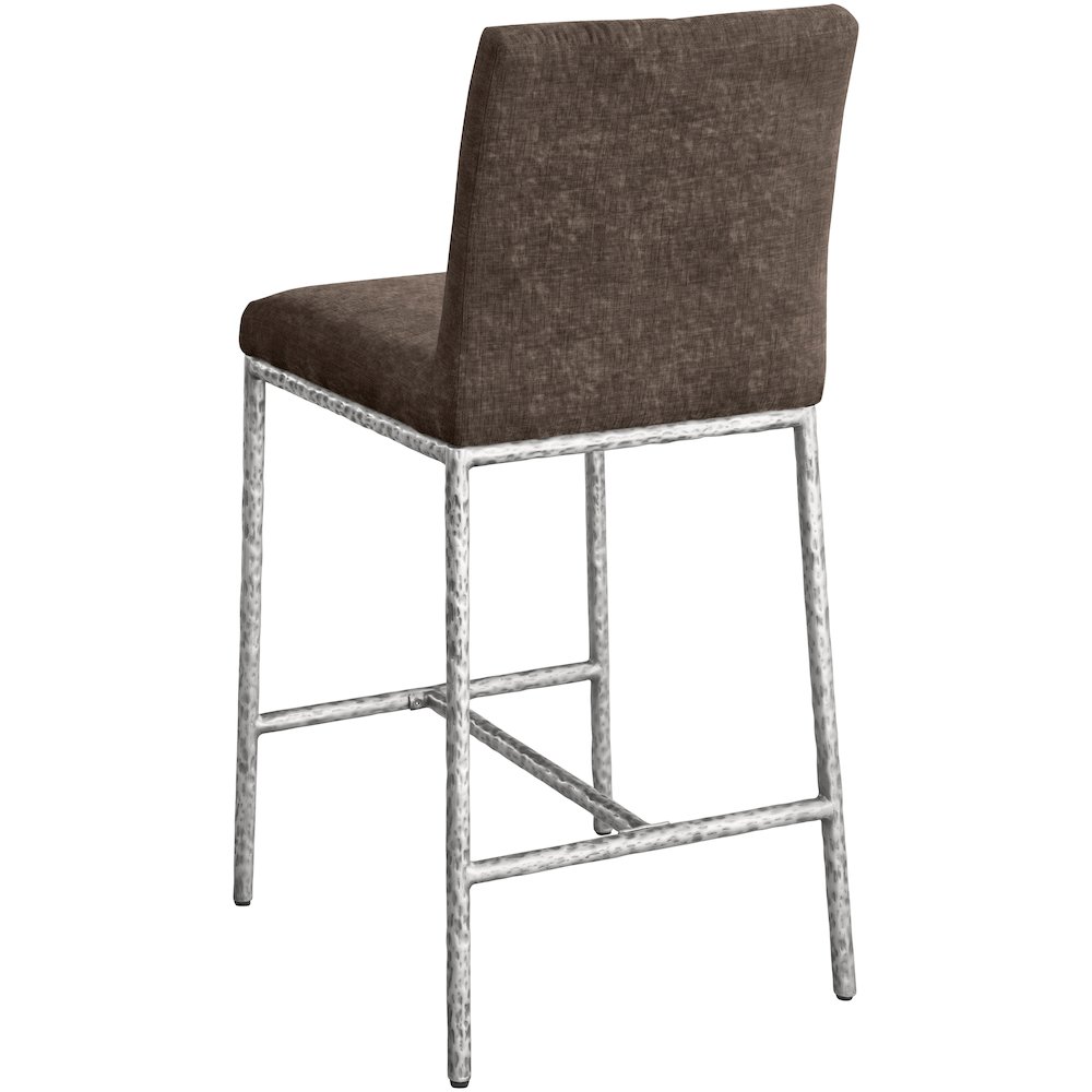 Reeves Brown Chenille Fabric Upholstered Counter Stool, Set of 2. Picture 5